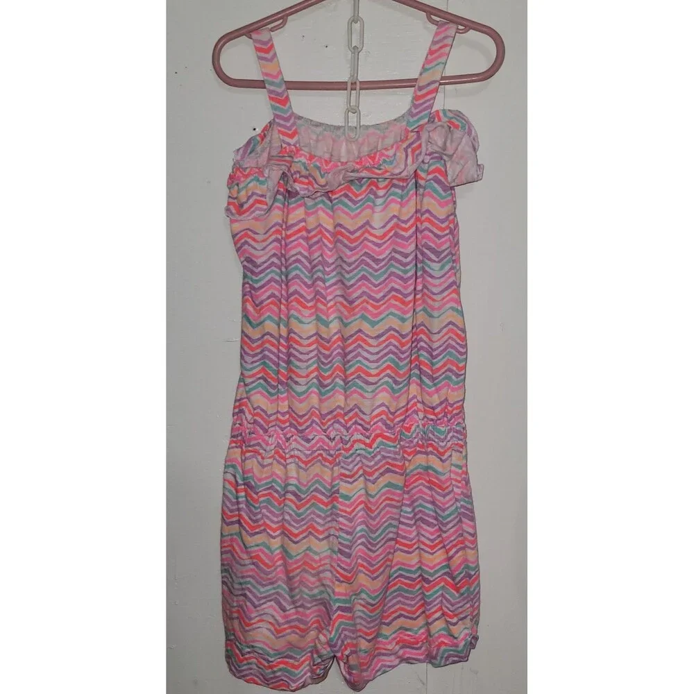 Girls Pink Chevron Romper AH44